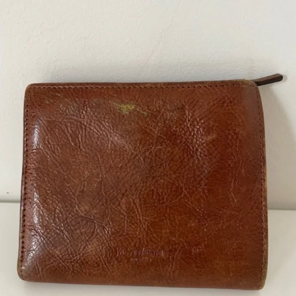 VINTAGE Yves Saint Laurent Tan Leather Wallet - Picture 2 of 10